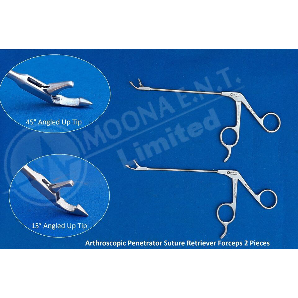 Arthroscopic Forceps Penetrator Suture Retriever 2 Pieces Moona Ent International