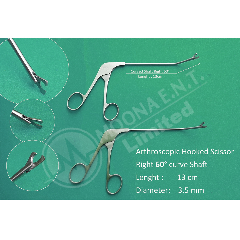 Arthroscopy Hooked Scissors Forceps Curved Shafts