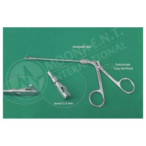 ENT Backbiter Antrum 1.5 mm Punch Forceps, 360° Rotatable & Complete Detechable