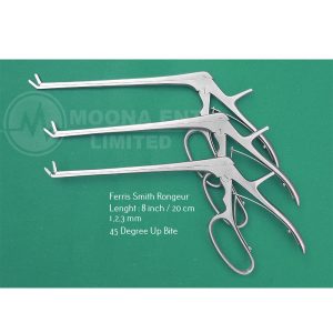 Ferris Smith Cup Rongeurs 8" Curved Up Jaws 45° Neurosurgical