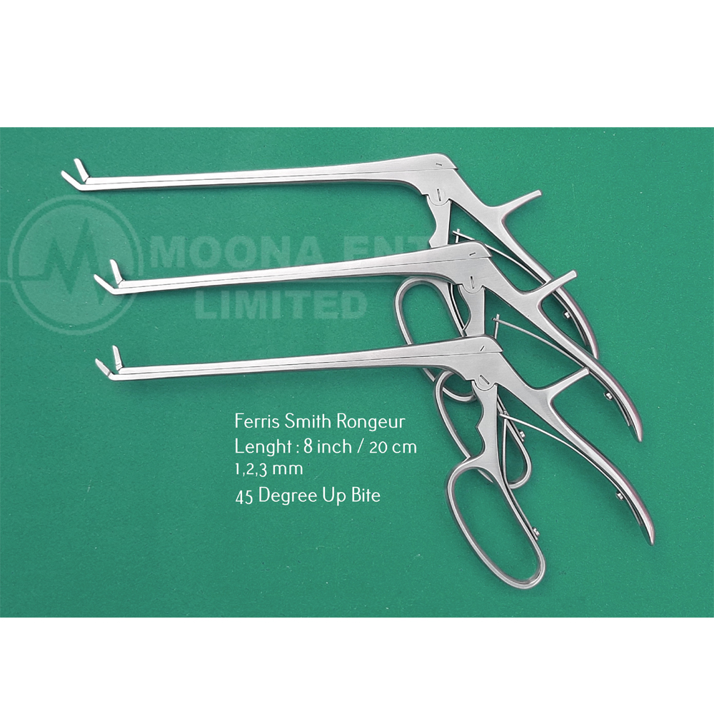 Ferris Smith Cup Rongeurs 8" Curved Up Jaws 45° Neurosurgical
