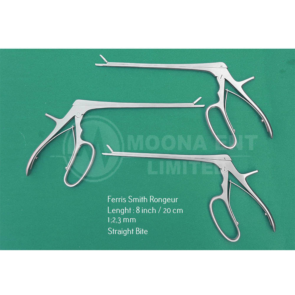 Ferris Smith Rongeur Set Of 3 Piece, 45° Up Tip, Length 8", Bite 1mm, 2mm, 3mm