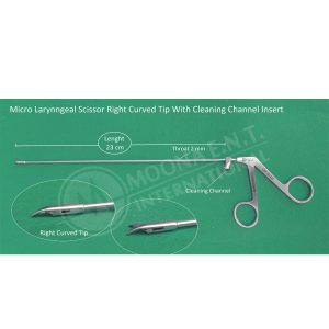 Micro Laryngeal Scissor Forceps Right Side Tip,23cm Length & Cleaning Insert
