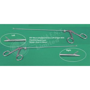 Micro Laryngeal Scissor Forceps with Cleaning Insert