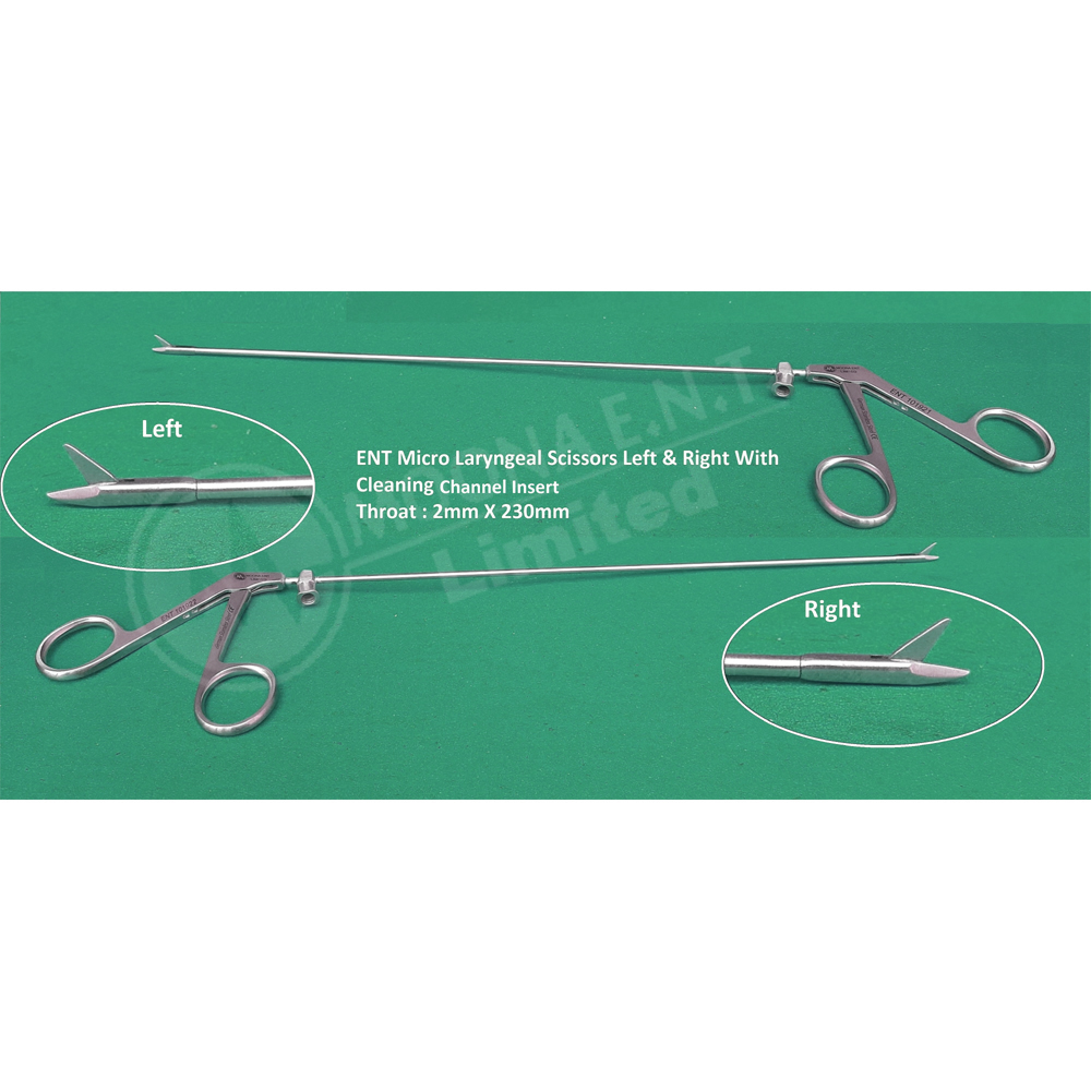Micro Laryngeal Scissor Forceps with Cleaning Insert