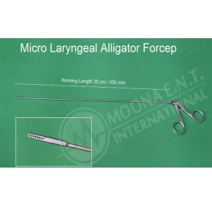 Micro Laryngeal Alligator Forcep, Working Length 35cm & Throat 2mm ENT
