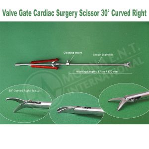 Valve Xs Cardiac surgery Instrument Scissor Forceps 15° Curved Right
