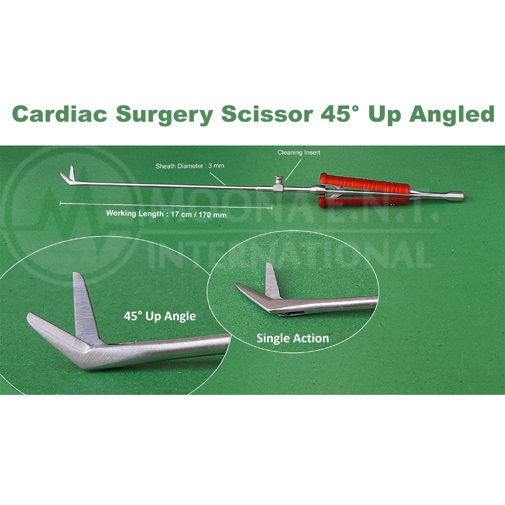 Valve Xs Cardiac surgery Instruments Scissor Forceps 45° Up Angled
