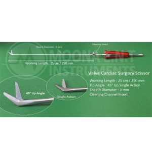 Valve Xs Cardiac surgery Instrument Scissor Forcep 45° Up Angle