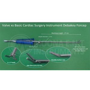 Valve Xs Cardiac surgery Debakey Forcep 45° Curved Jaw Double Action