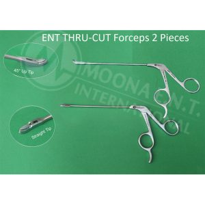ENT Thru Cut Sinus Punch Forceps 2 Pcs, 45° Up & Straight Tip, Otolaryngology