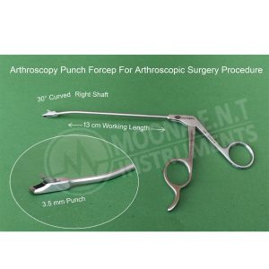 Arthroscopy Punch Forcep Curve Shaft 30° Right & Punch 3.5mm Orthopedics Surgery