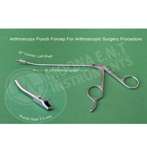 Arthroscopy Punch Forcep, Curve Shaft 30° Left & Punch 3.5mm Arthroscopy Surgery