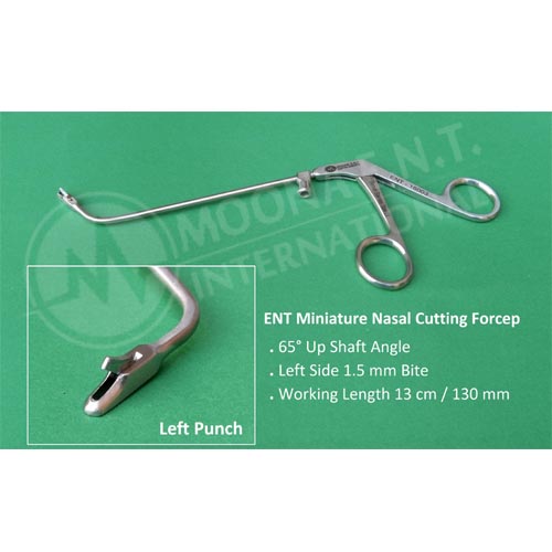 ENT Miniature Frontal Sinus Nasal Forcep,Left Side Punch Tip
