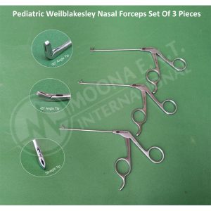 Otolaryngology Pediatric Surgery Weil-Blakesley Forceps Set 3 Pieces,Size 2.0mm