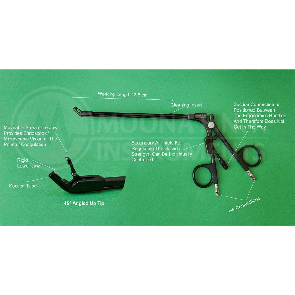 STAMMBERGER Bipolar Suction Forcep 45 Degree Angle Up Tip