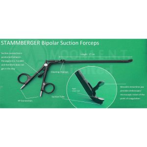 Stammberger Biopolar Suction Forcep, Length 17cm & 15° Up Tip