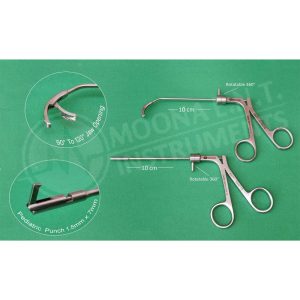Otolaryngolgy Surgery Rotatable 360° Heuwieser Giraffe Grasping Forcep & Pediatric Backbiter Punch Forcep