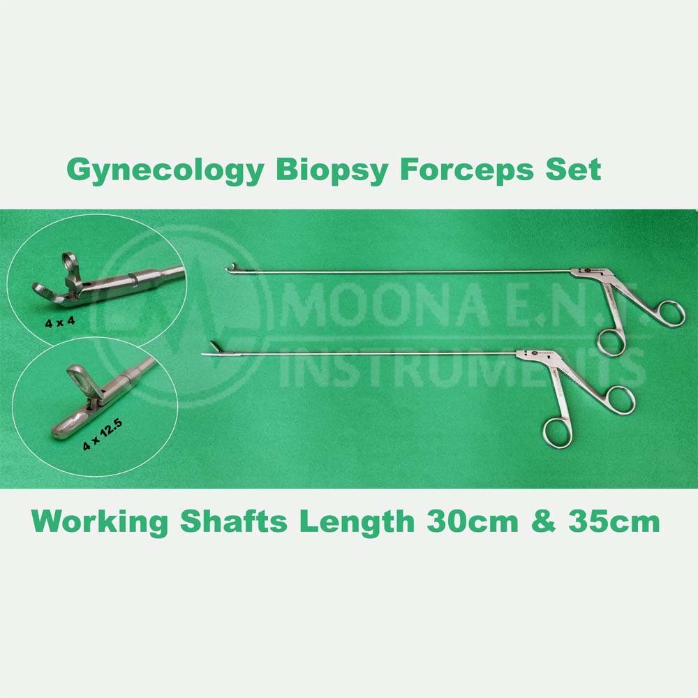Gynecology Biopsy Forceps Set 2 Pcs Stainless Steel Manual Surgical Instrument