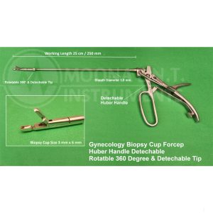 Gynecology Biopsy Forcep With Detachable Huber Handle Rotatable Biopsy Cup CE Certified Surgical ISO13485
