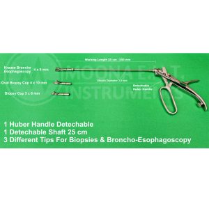 Detachable Huber Handle Manual Biopsy Forceps 3 Tips Broncho Esophagoscopy Biopsies Gynecology