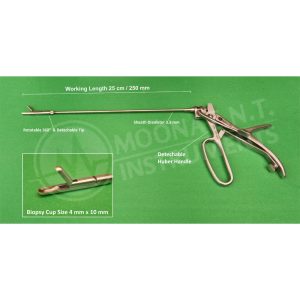 Gynecology Oval Biopsy Cup Forcep With Detachable Huber Handle & 360 Degree Rotatable Tip